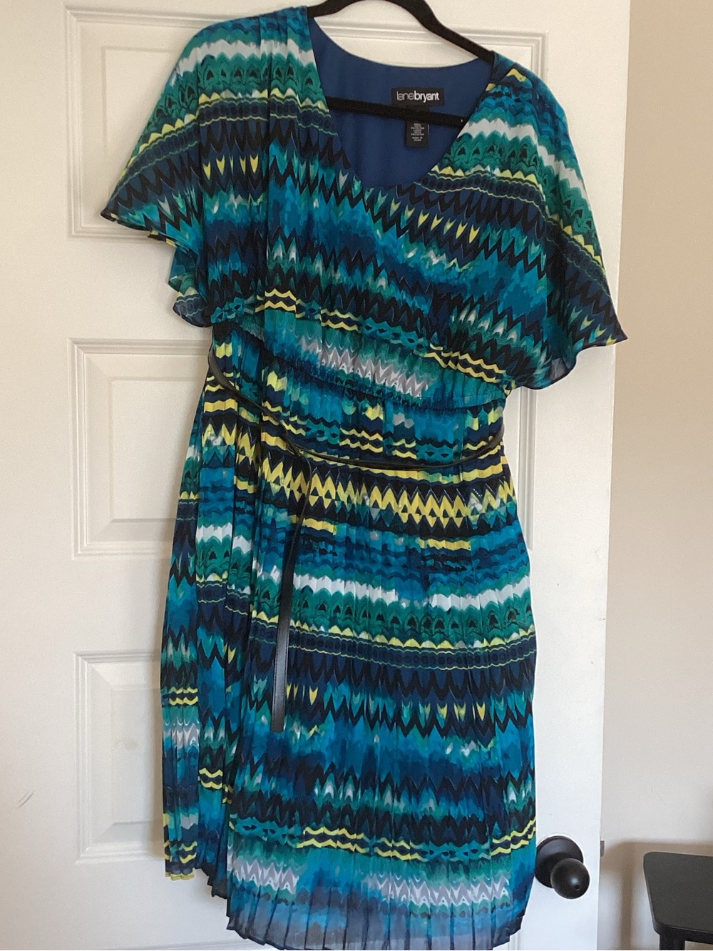 Lane Bryant Teal and Blue pleated dress Size 14/16 EUC - Picture 2 of 3